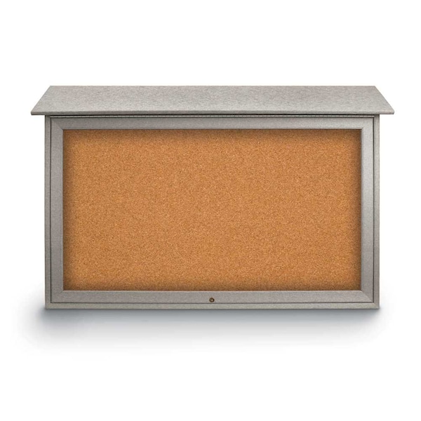 Indoor Enclosed Combo Board, 42"x32", Satin Frame/Green & Buff